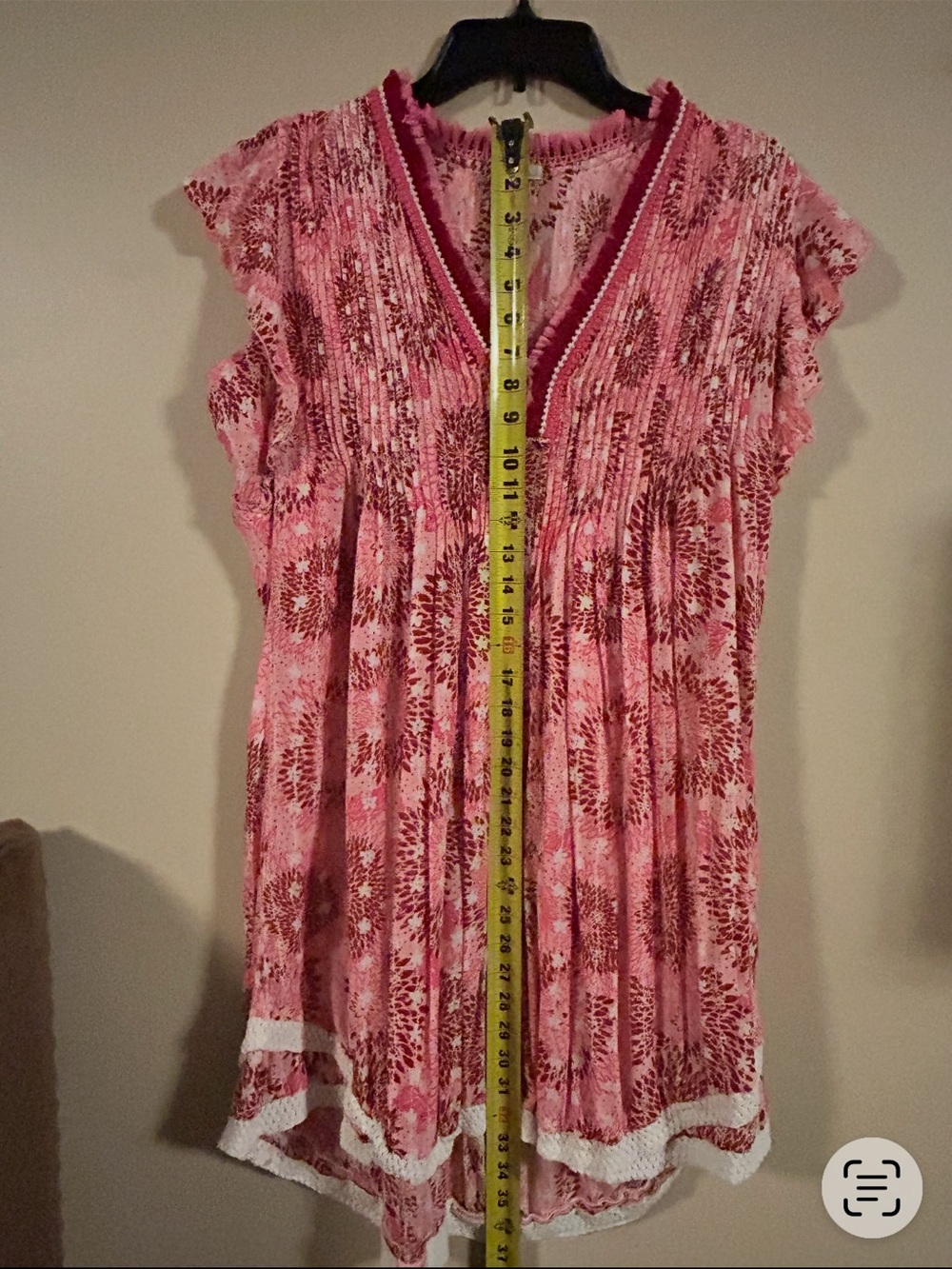 Poupette St. Barth Pink Floral Dress with Crochet Hem - Picture 4 of 6